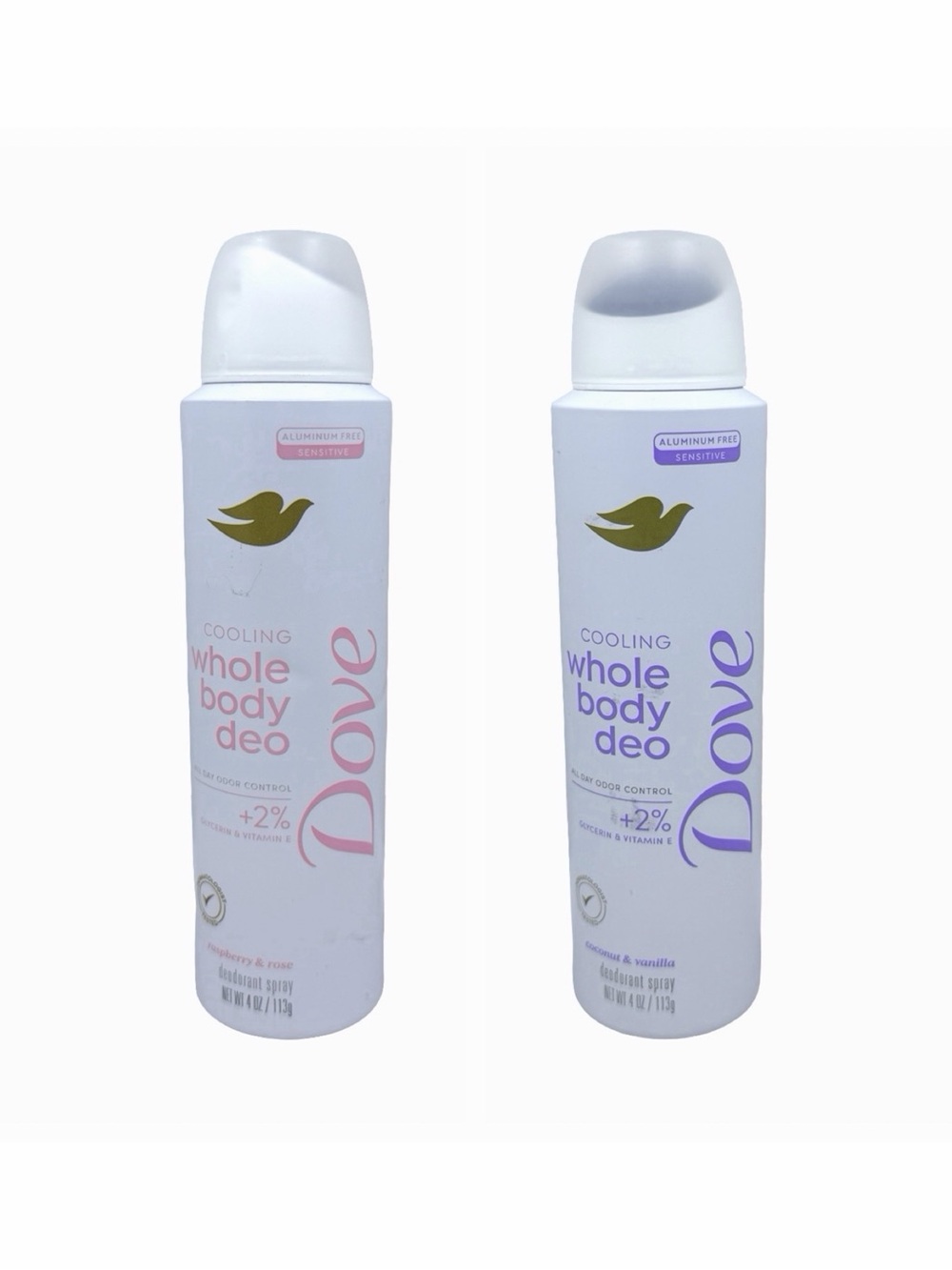 Dove Cooling Whole Body Deo Spray Duo - 4.0 oz / 113g x 2 - For Sensitive Skin